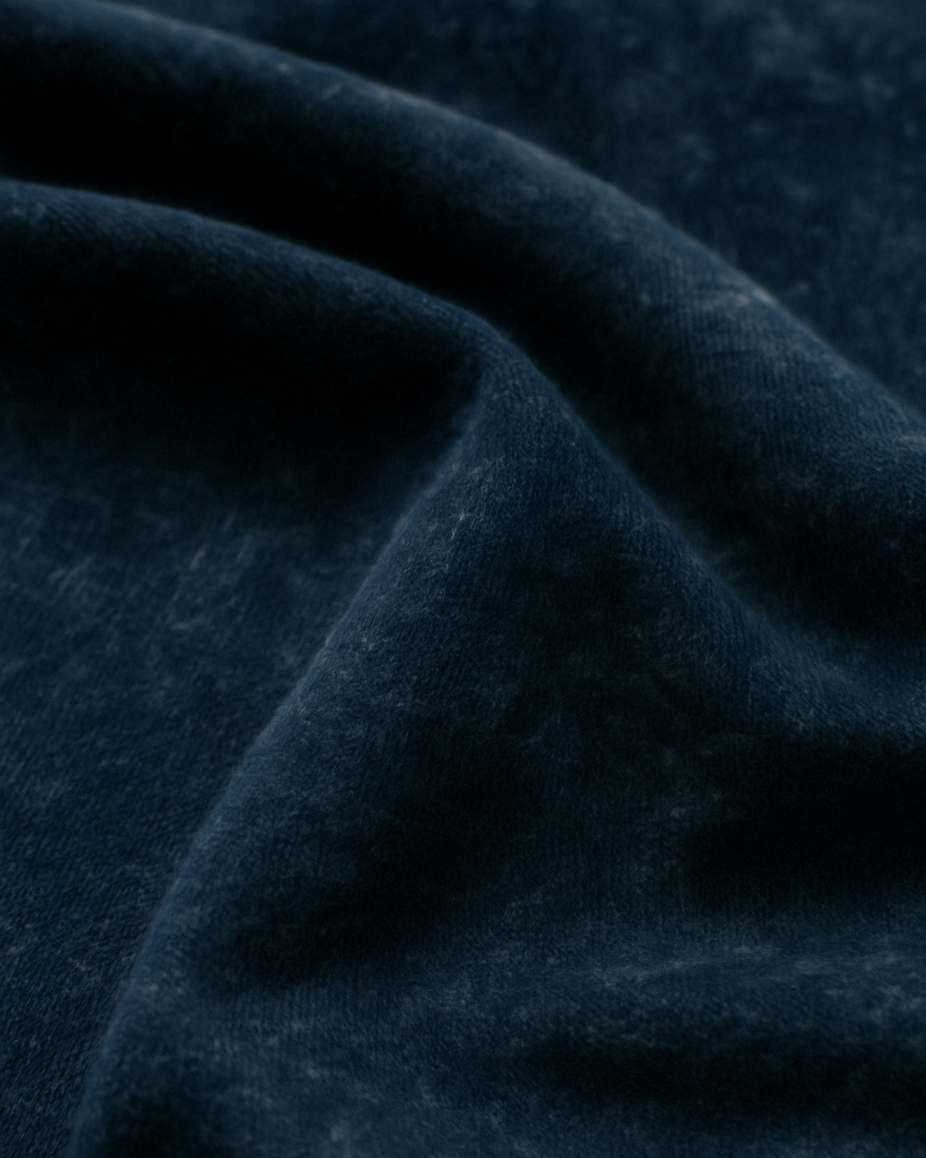 Textured closeup of Navy Blue acid-wash cotton fabric – authentic look