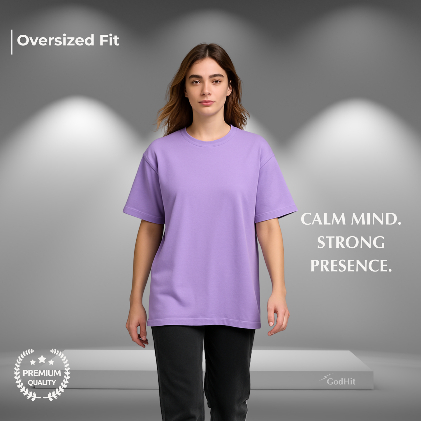 GodHit women's oversized t-shirt in lavender – UC22 heavy cotton drop shoulder