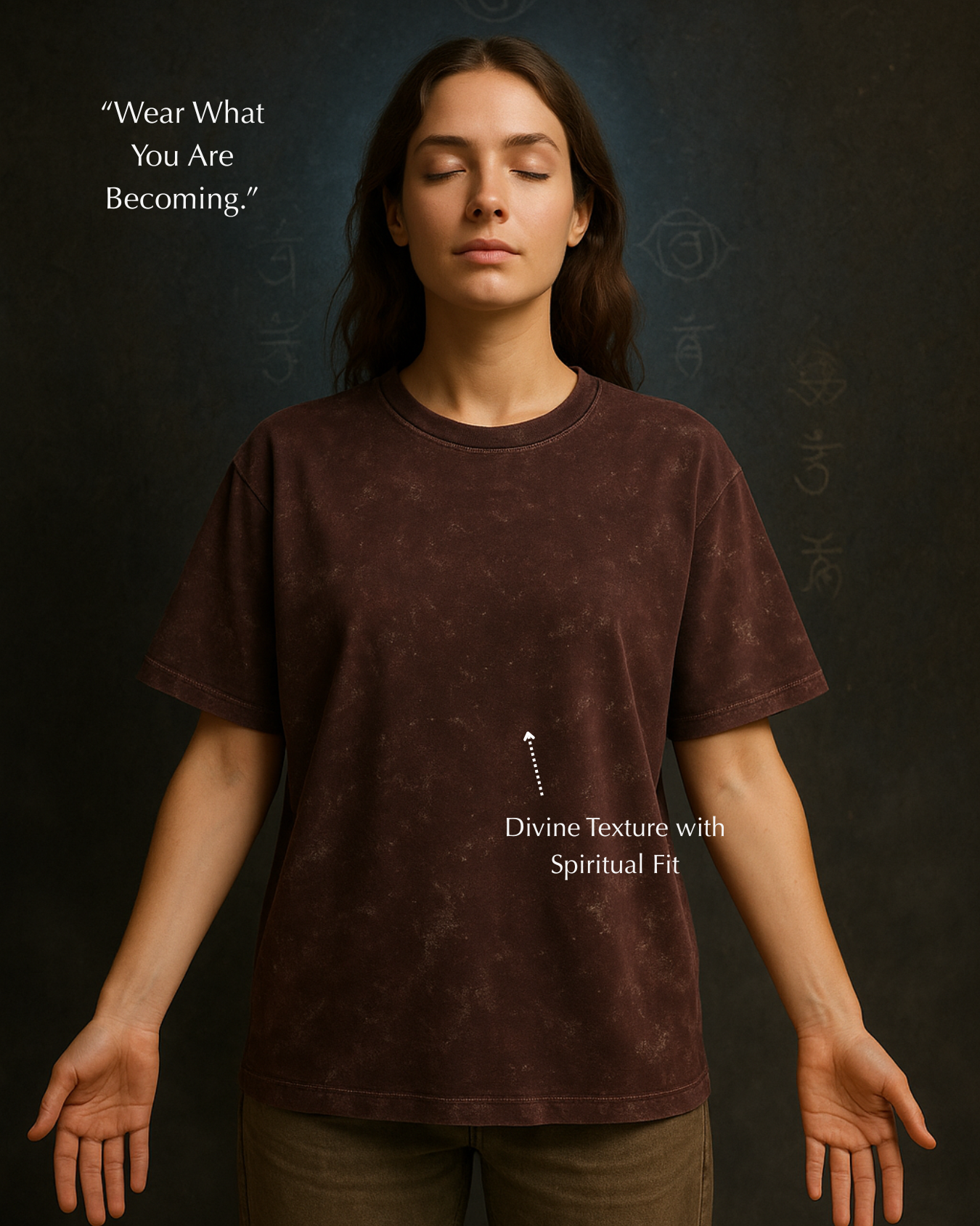 GodHit maroon acid wash T-shirt for women – spiritual energywear
