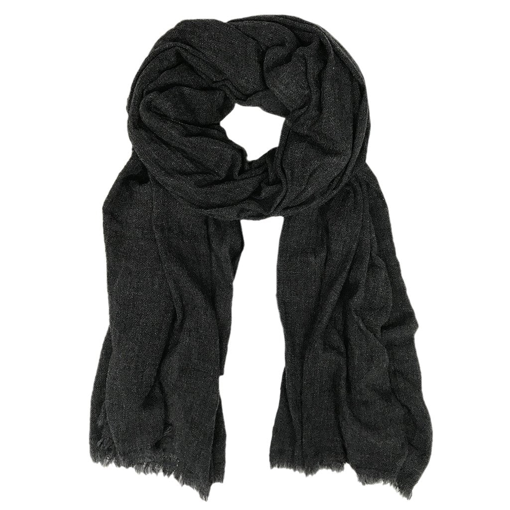 Black Handloomed Cashmere Scarf - Premium Winter Fashion for Men & Women