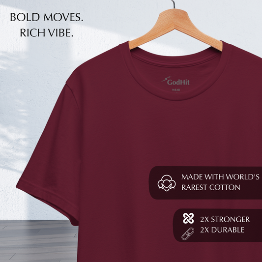 Bold Maroon T-Shirt Men Supima Cotton