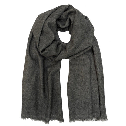 Charcoal Handloomed Cashmere Scarf - Ethical Luxury Winter Fashion for Men & Women