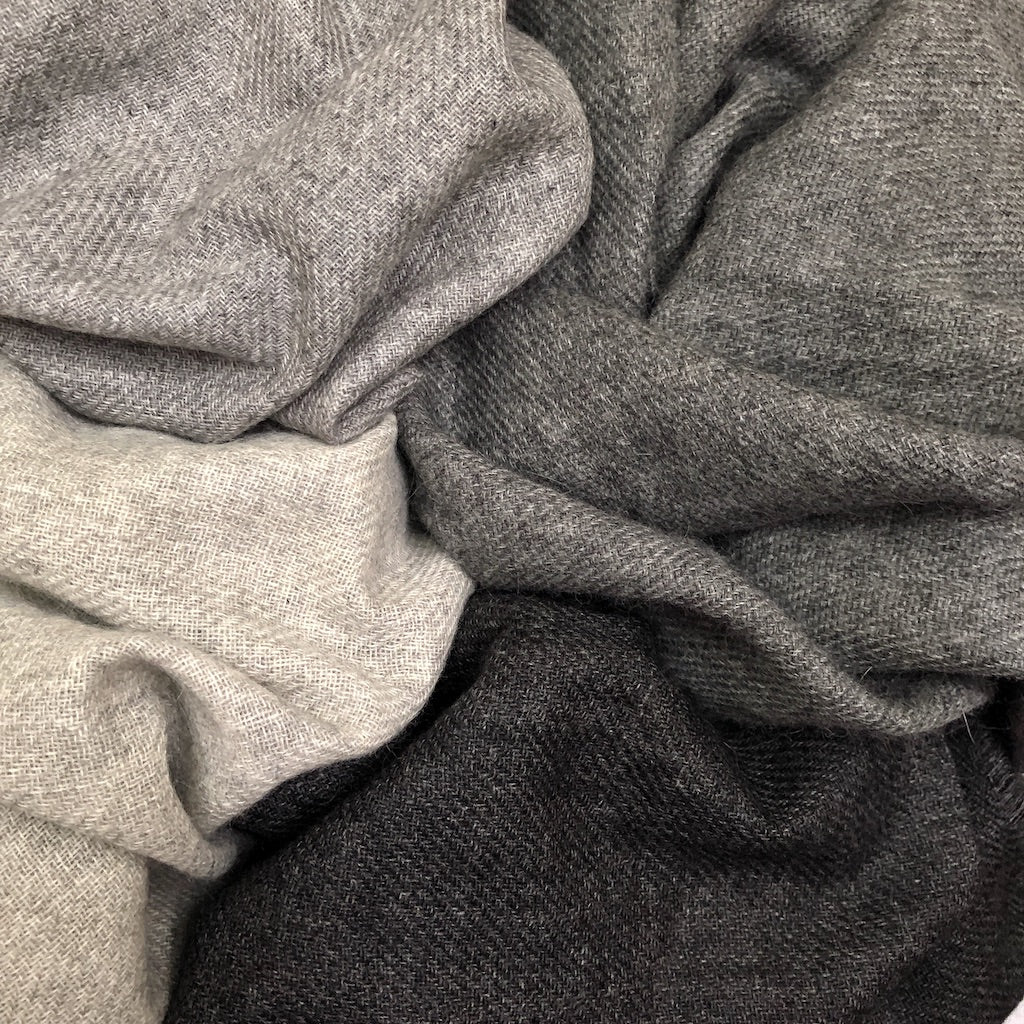 Charcoal Handloomed Cashmere Scarf - Ethical Luxury Winter Fashion for Men & Women