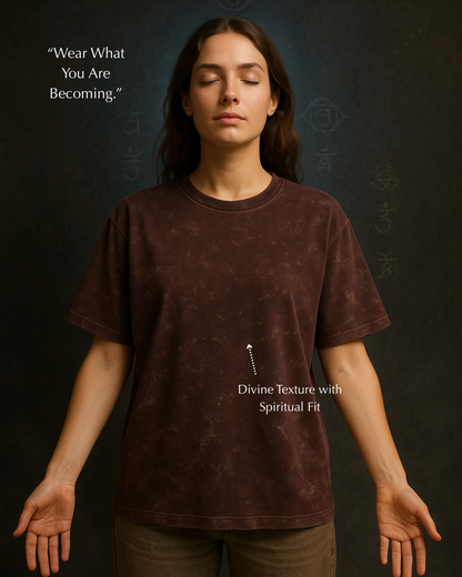 GodHit maroon acid wash T-shirt for women – spiritual energywear